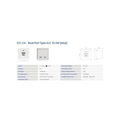 โมดูลไฟ USB A USB C